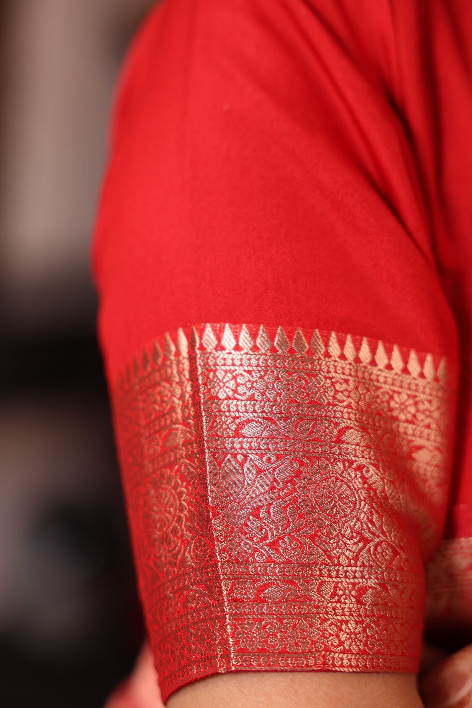 Soft Silk Saree - Red - Image 6