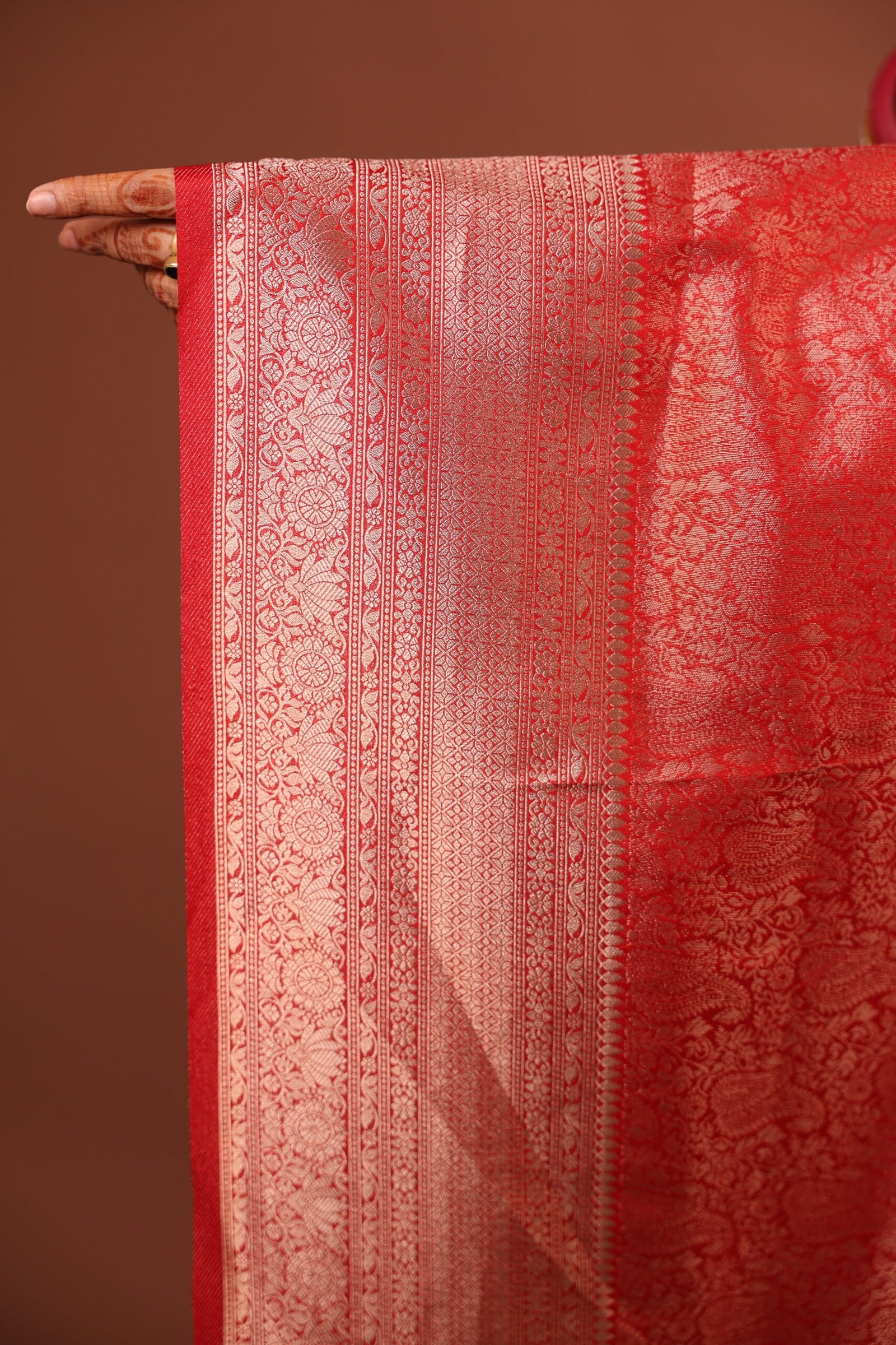 Soft Silk Saree - Red - Image 4