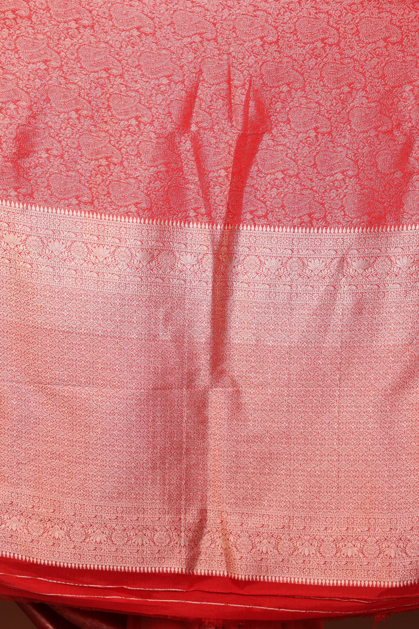 Soft Silk Saree - Red - Image 5