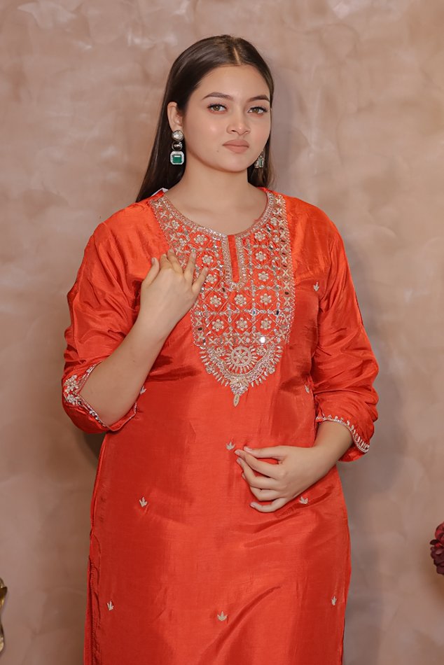 Rasiq Rust Stitched Suit Set - Image 3