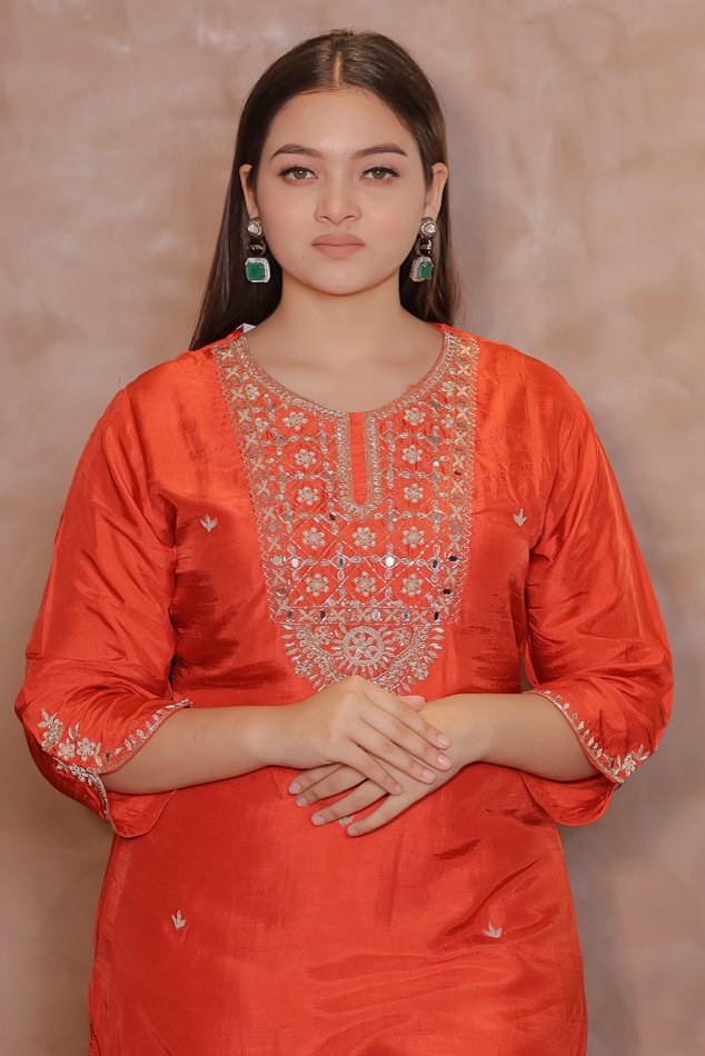 Rasiq Rust Stitched Suit Set - Image 4