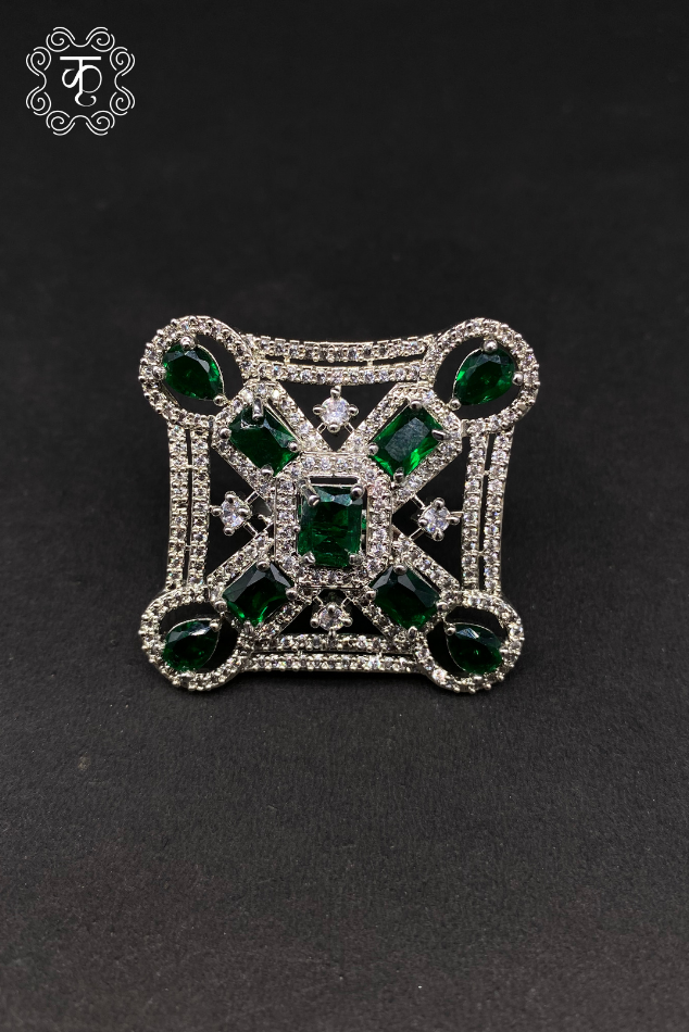 Silver with Green AD Ring - Image 3