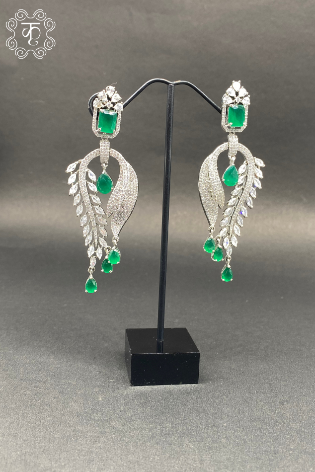 Silver AD and green AD - Earrings - Image 2