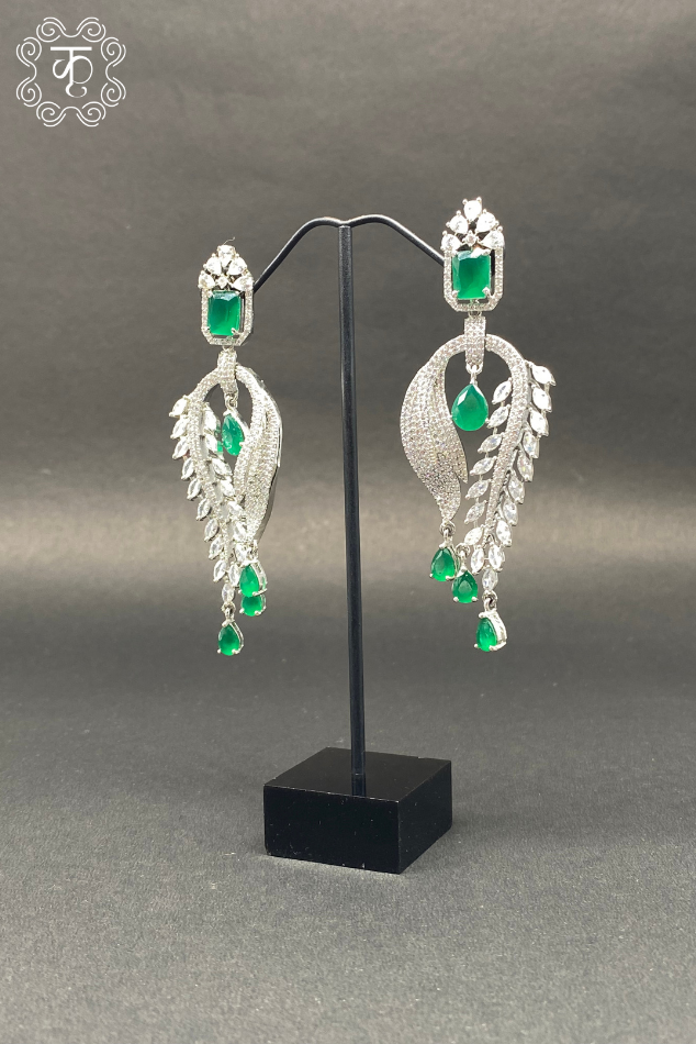 Silver AD and green AD - Earrings - Image 3