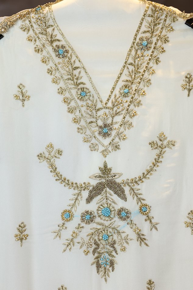 Rasiq Off-White Weaved Khadi Unstitched Suit Set - Image 2