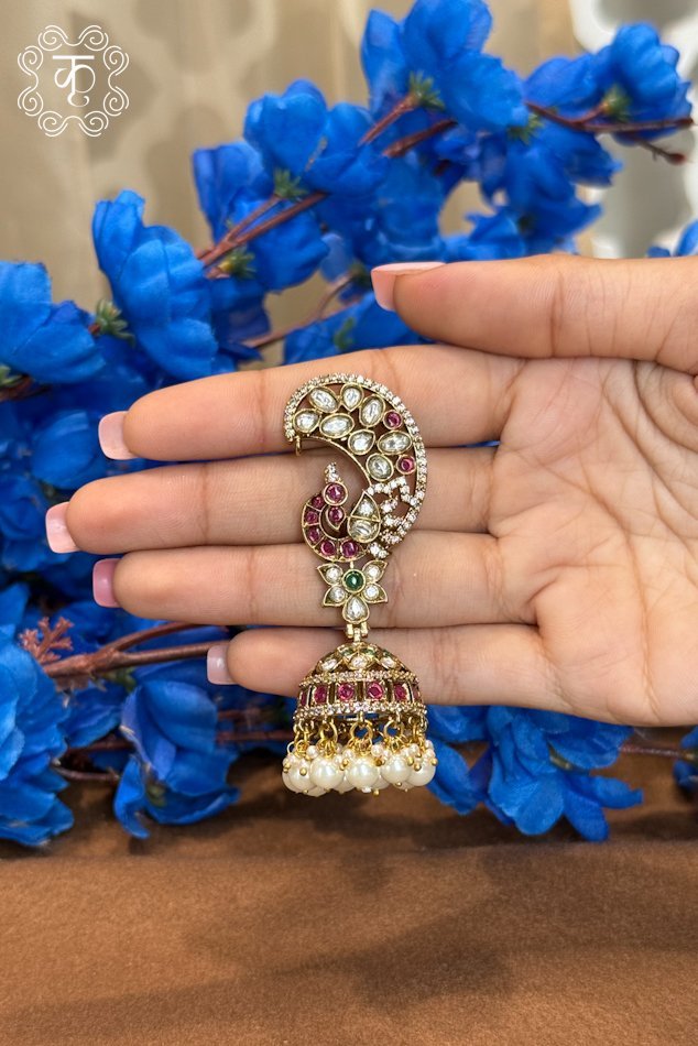 EarRings - Gold Red White - Image 5