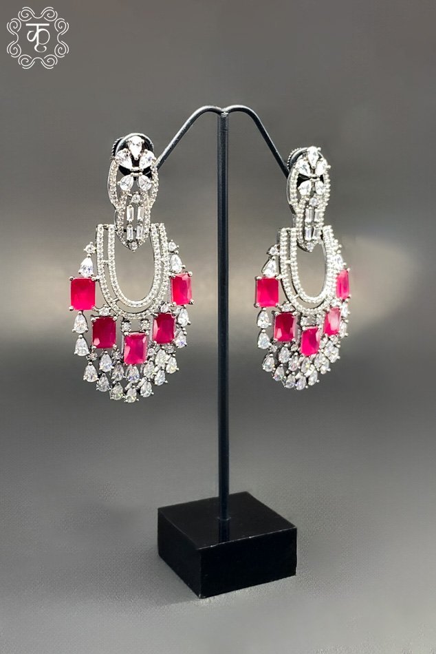 Silver AD with pink AD - Earrings - Image 3