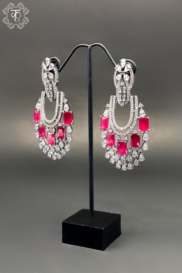 Silver AD with pink AD - Earrings - Image 2