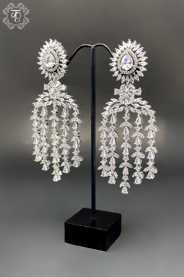 Silver AD Hanging Earrings - Image 3
