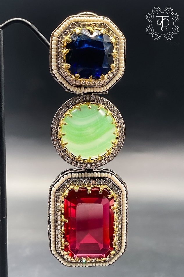 Tricolor AD Earrings - Image 2