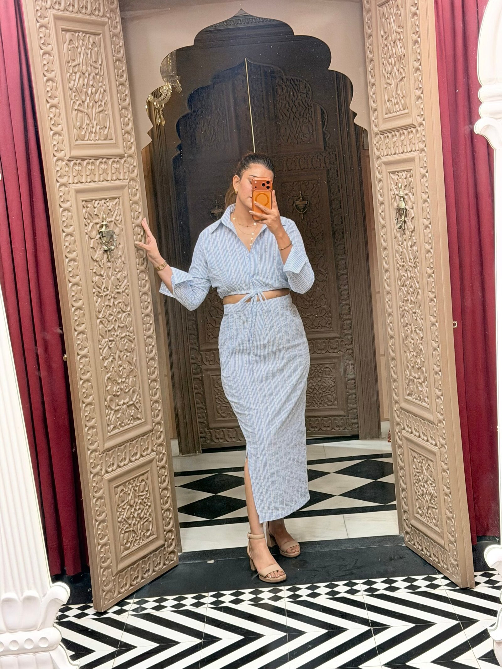 Blue Stripe Co-ord Dress - Image 3